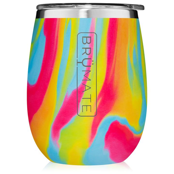 BruMate 14 oz Uncork'd Wine Tumbler in Glitter Rainbow